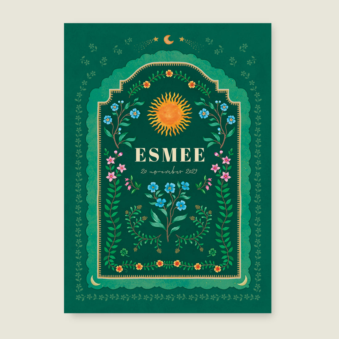 Print Blooming Sun Green