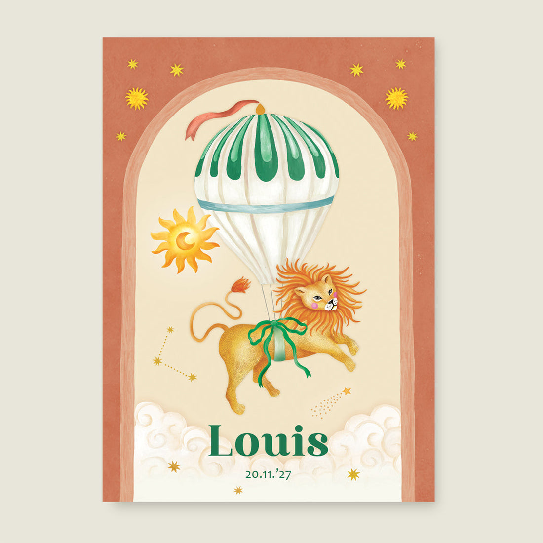 Print Bow Lion Balloon