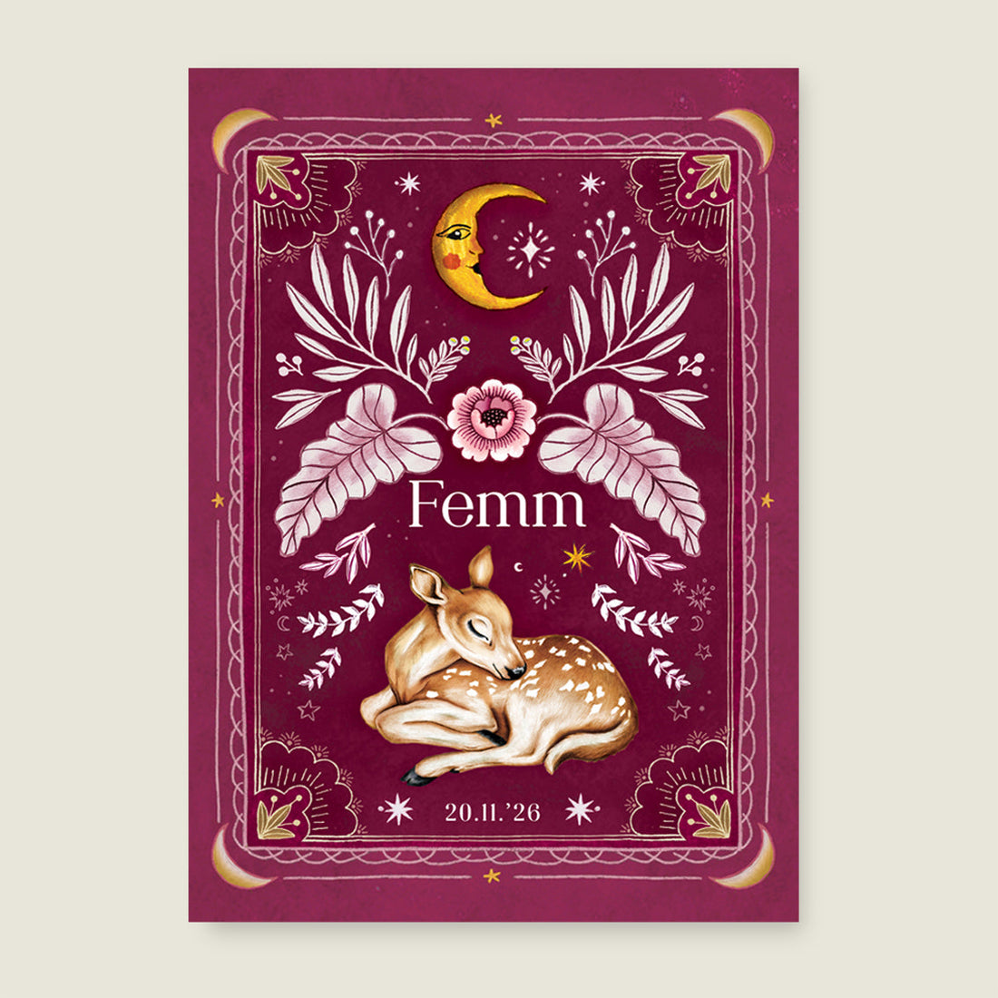 Print Dear moon red - Story of July