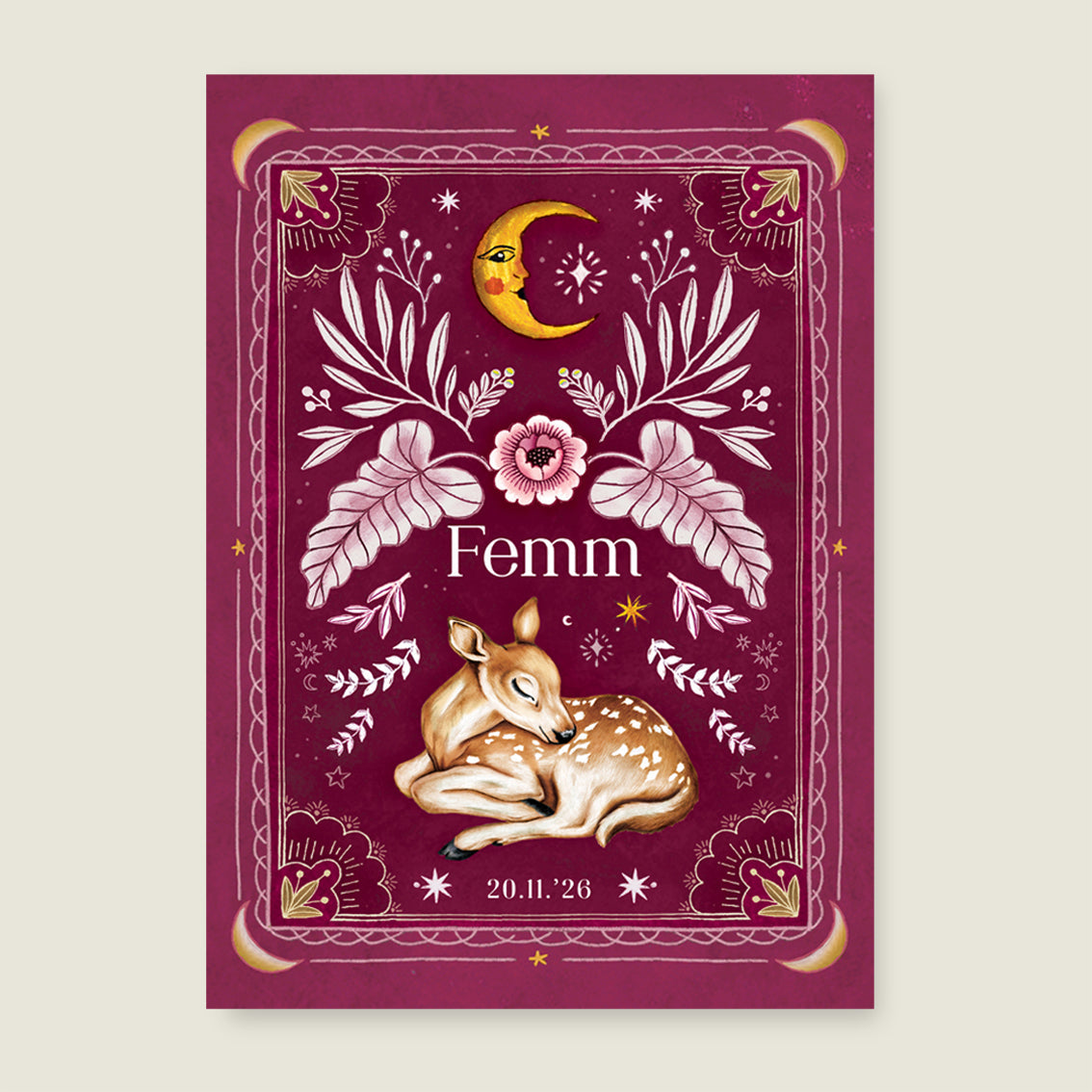 Print Dear moon red - Story of July