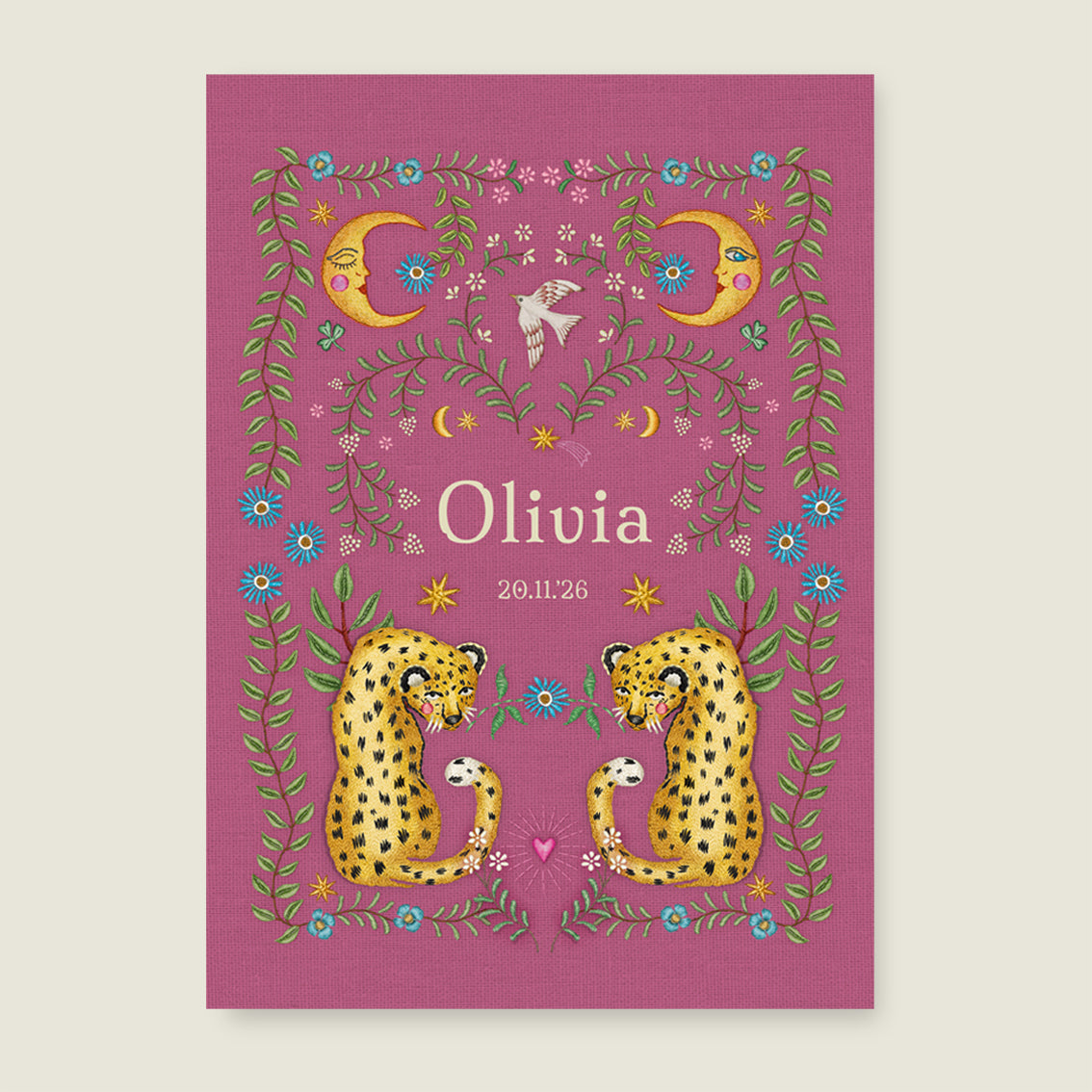 Print Embroider panter pink - Story of July