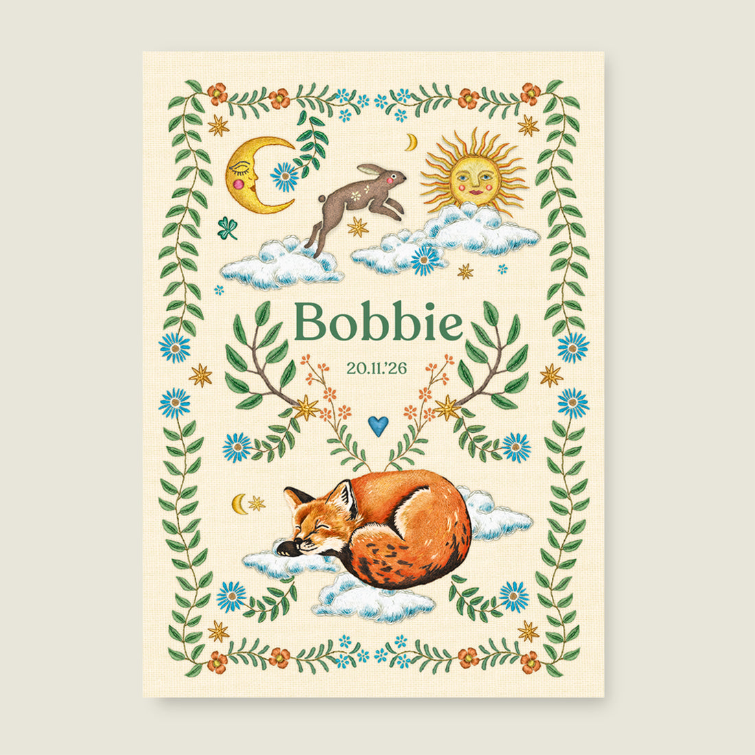 Sample Embroider Rabbit Offwhite - Story of July