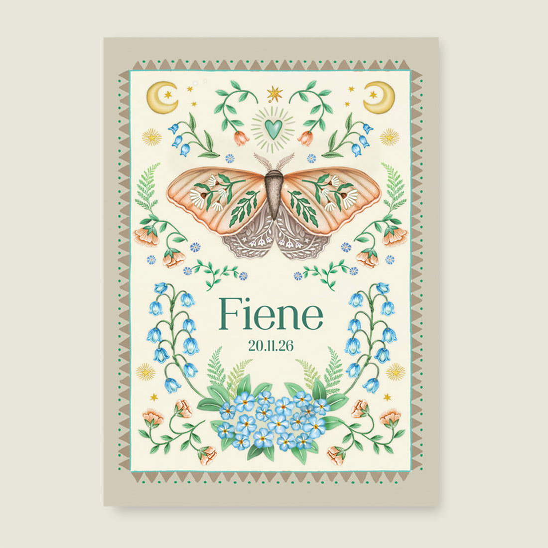 Print Moon moth offwhite - Story of July