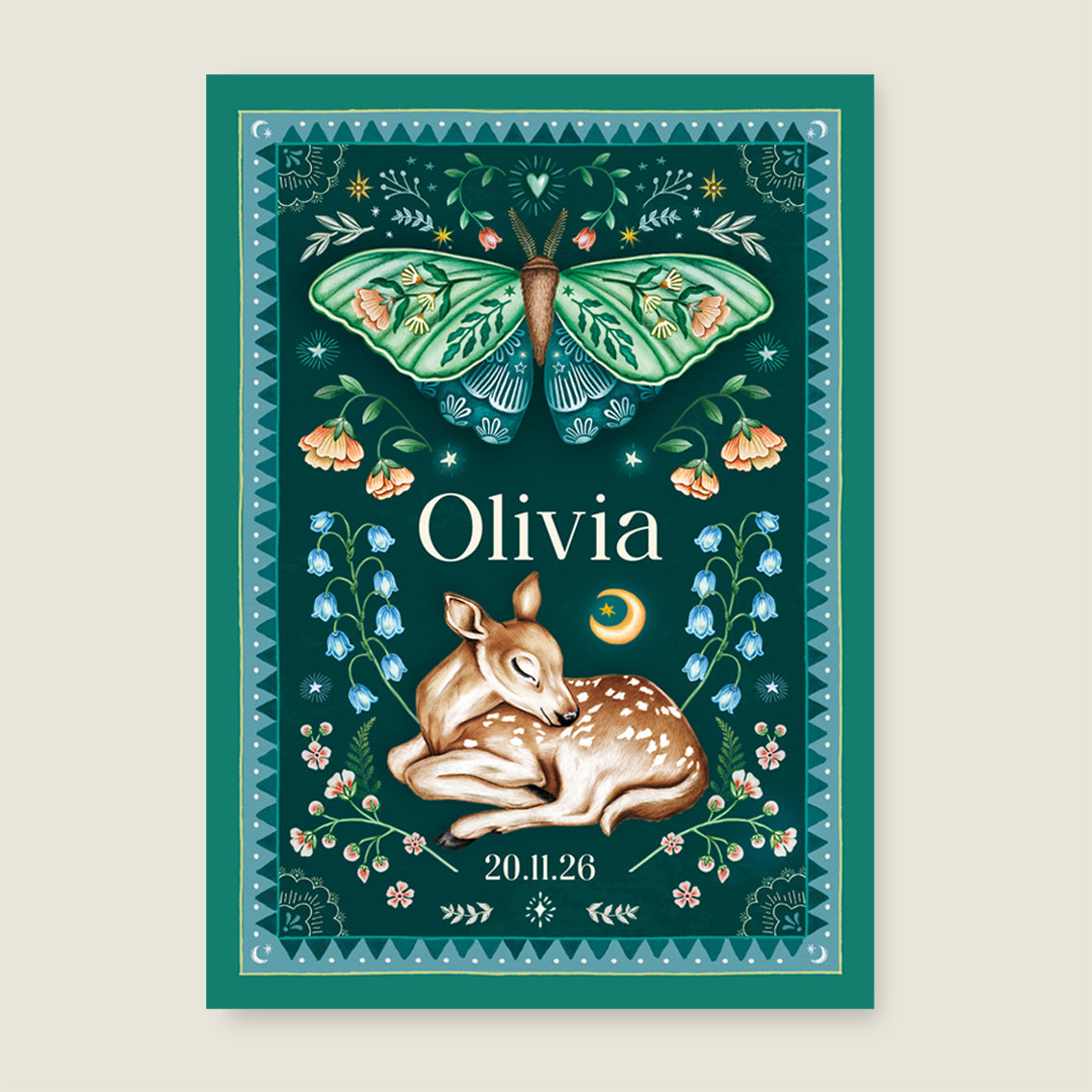 Sample Oh Dear Butterfly Green - Story of July