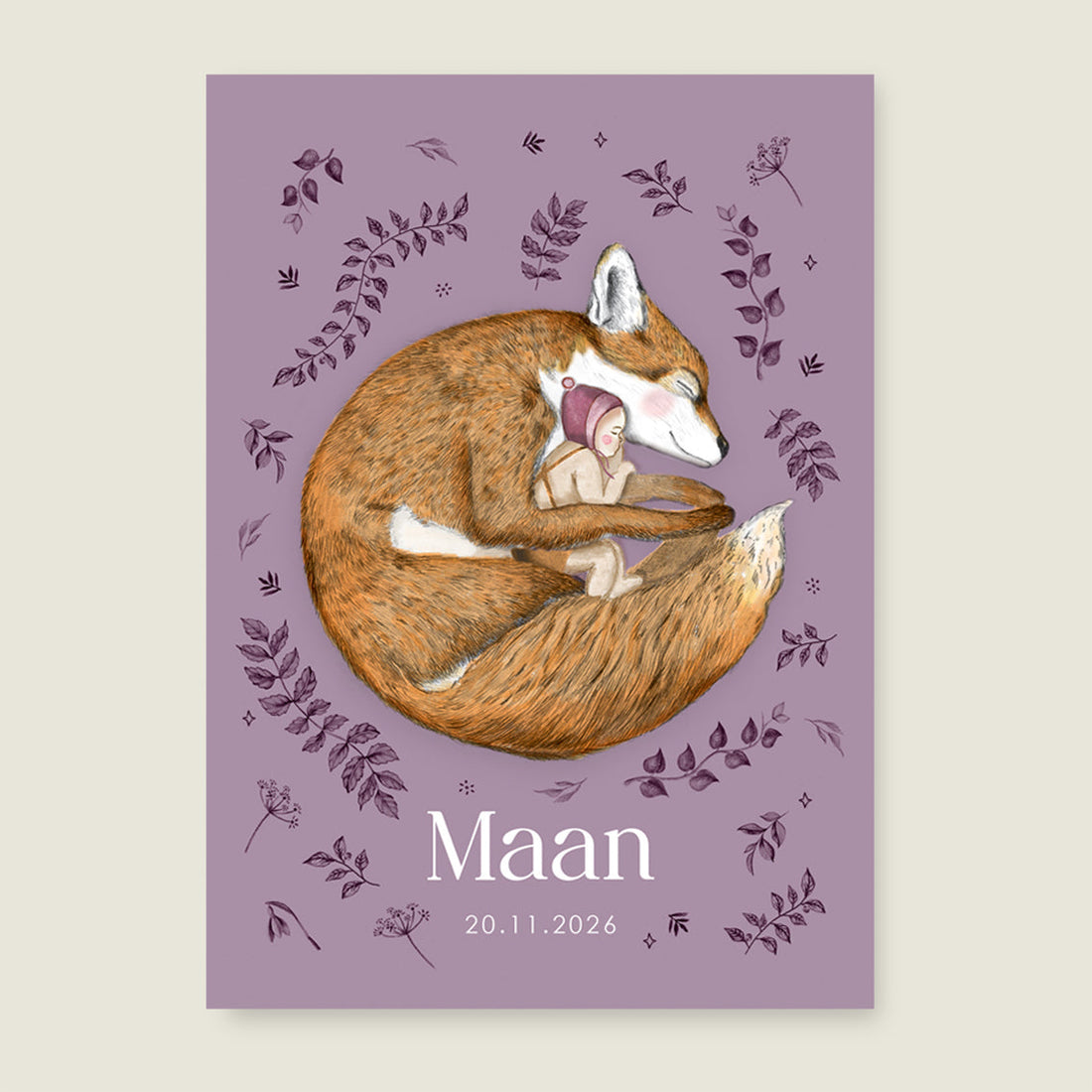 Print Sleeping fox lila - Story of July