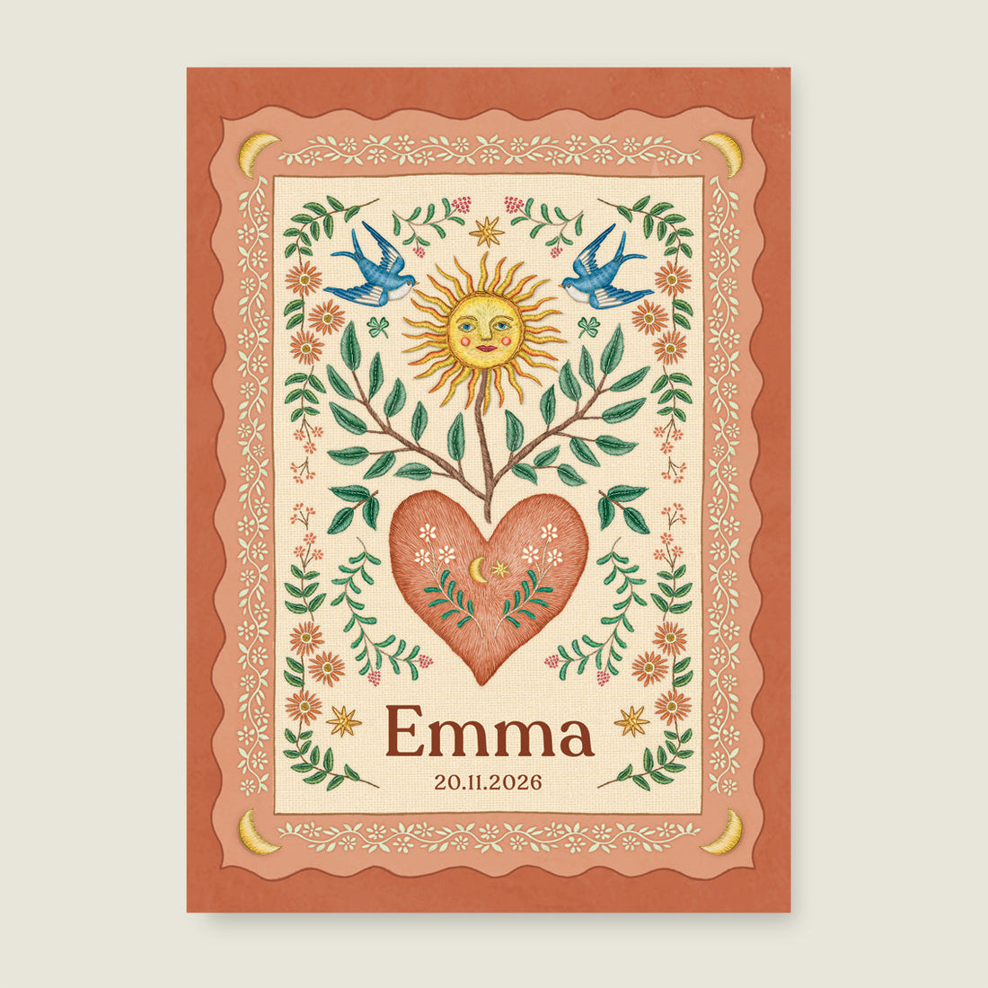 Print Sparrow Birds Terra