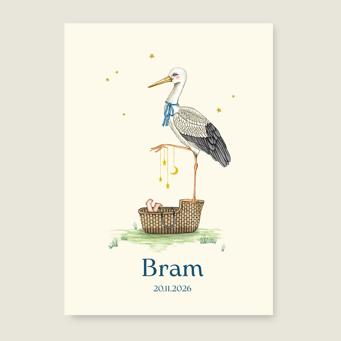 Print Stork basket - Story of July