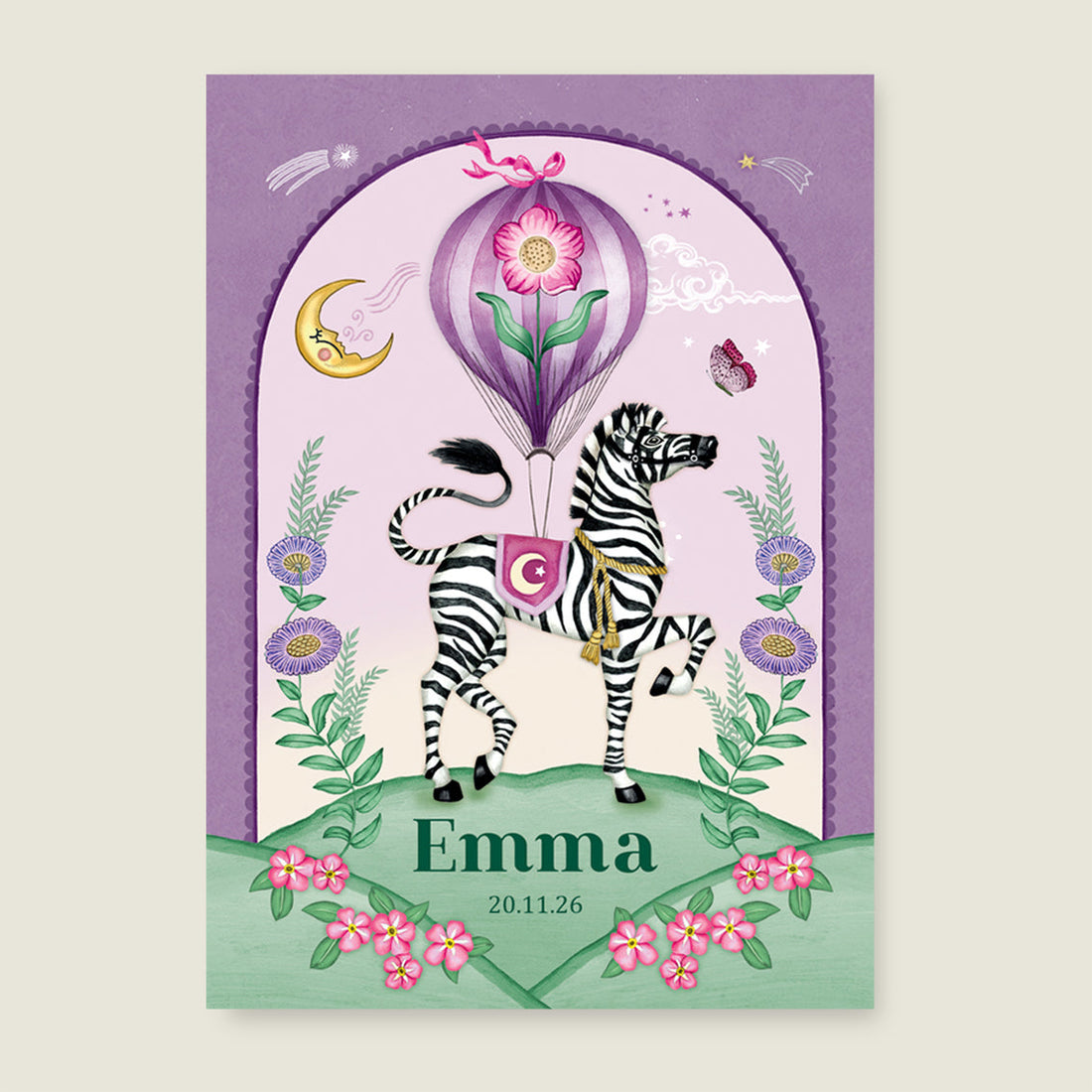 Print Zebra moon paars - Story of July