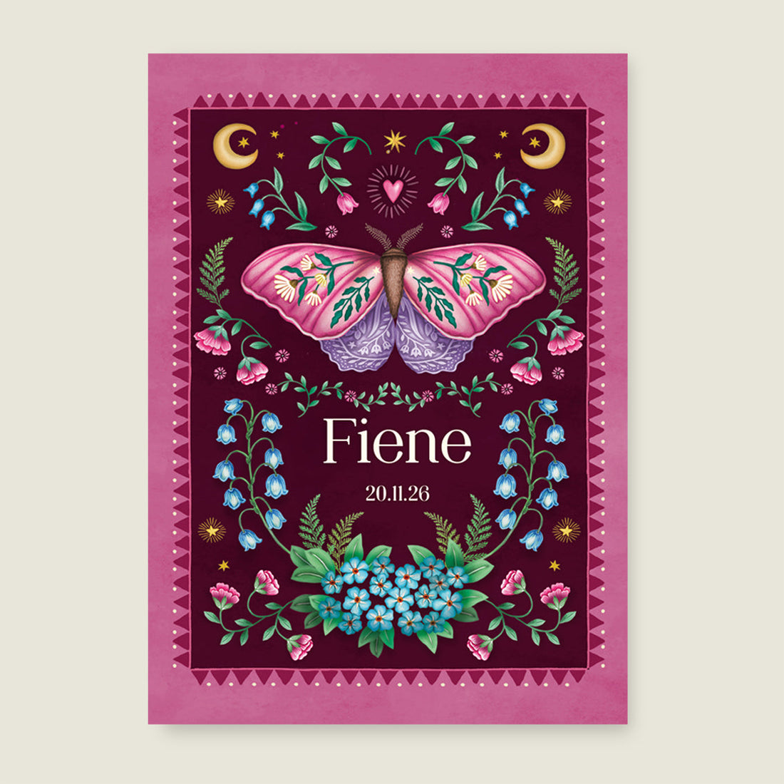 Print Moon moth red - Story of July