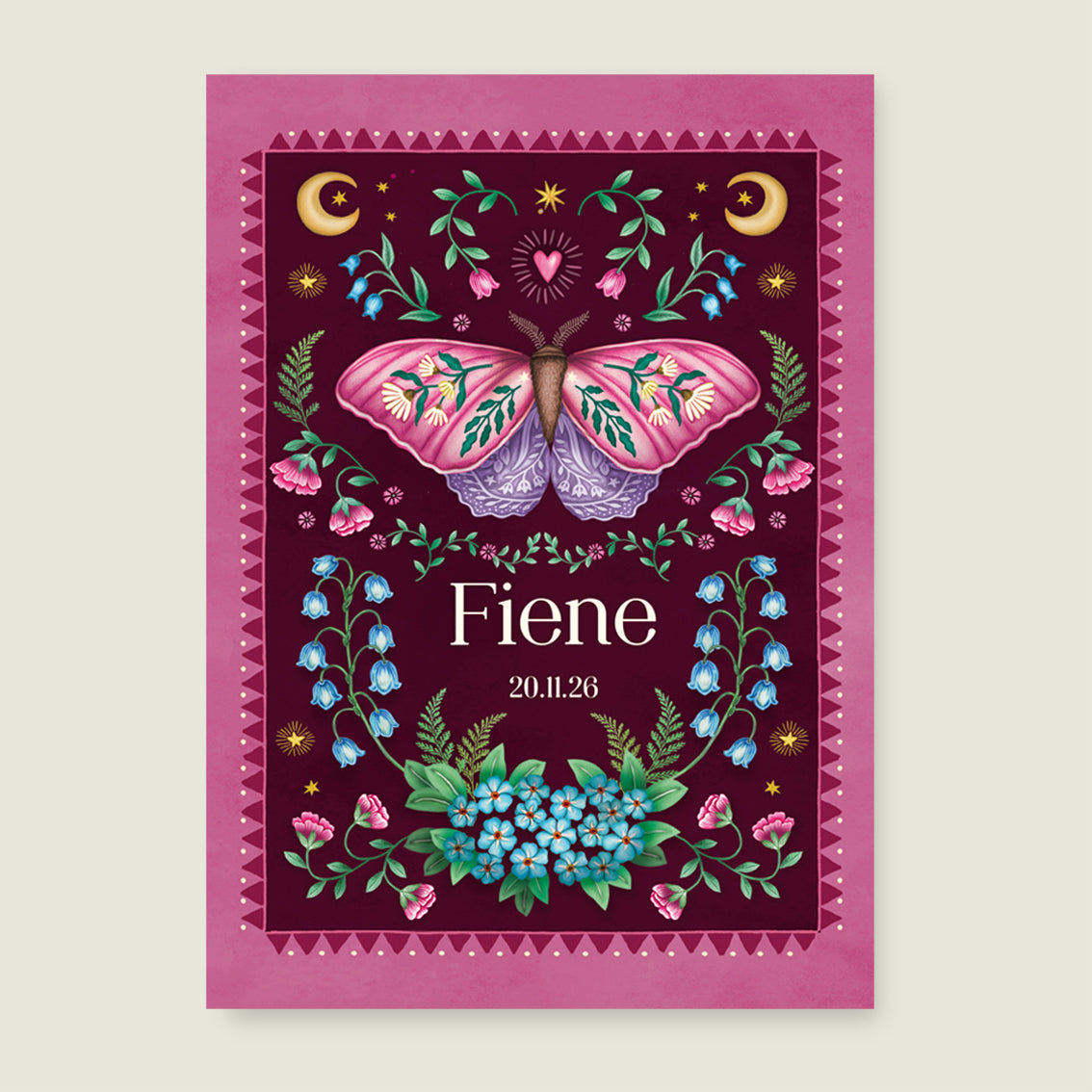 Print Moon moth red - Story of July