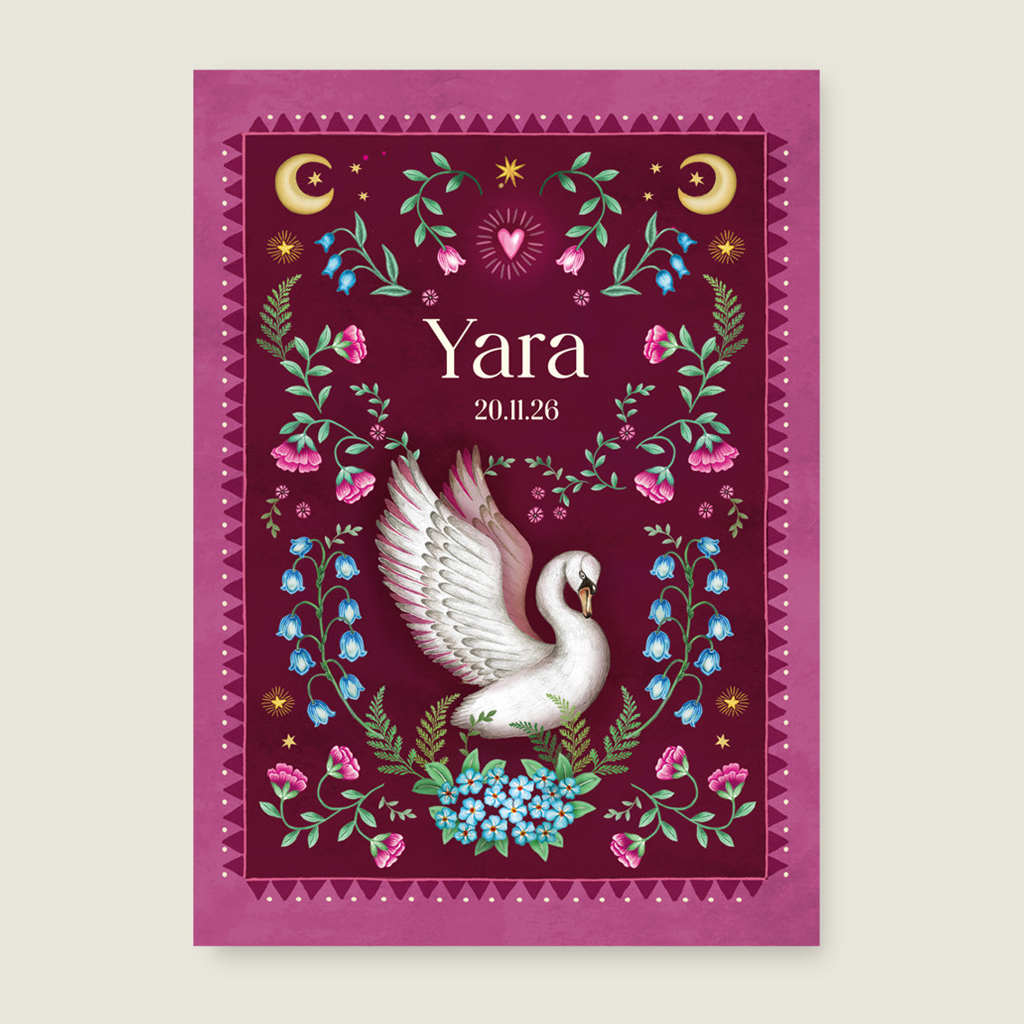 Print Moon swan red - Story of July