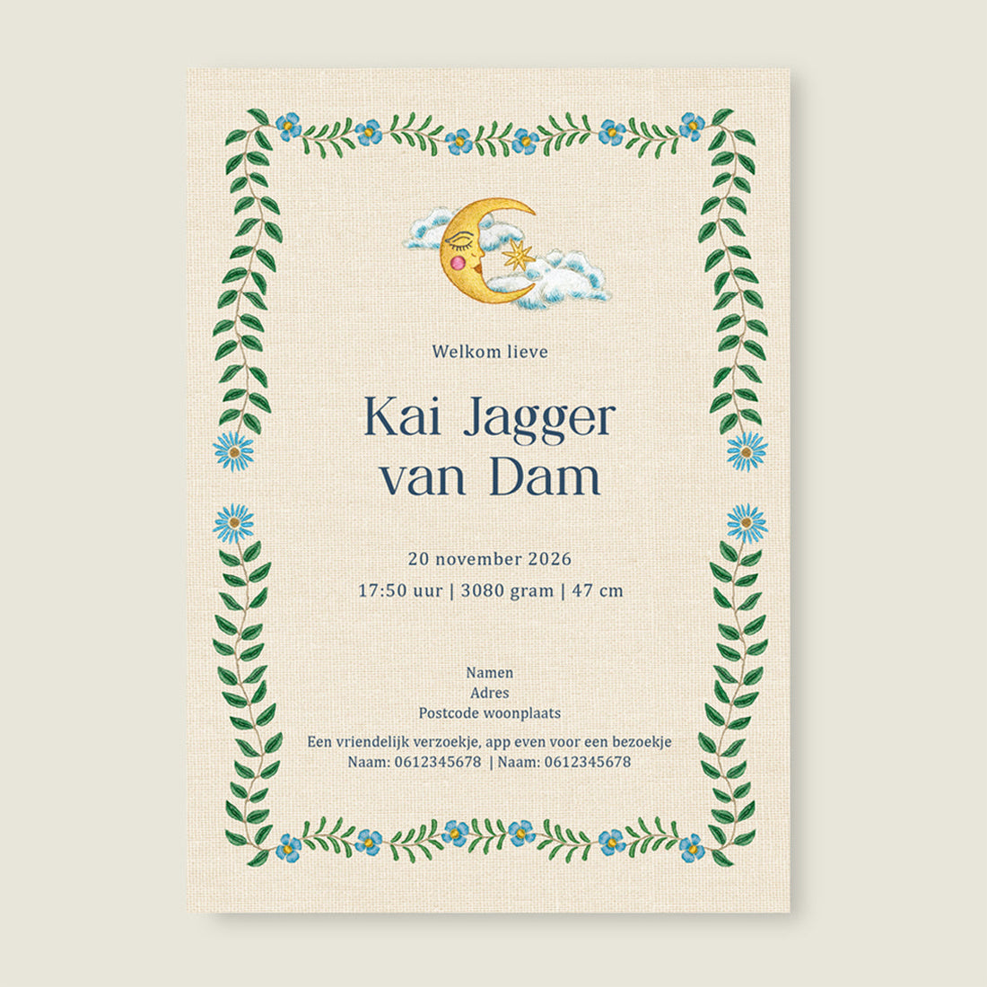 Sample Embroider Rabbit Blue - Story of July