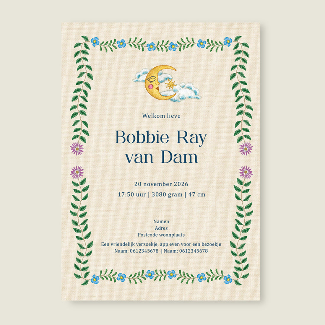 Embroider Rabbit Green - Story of July