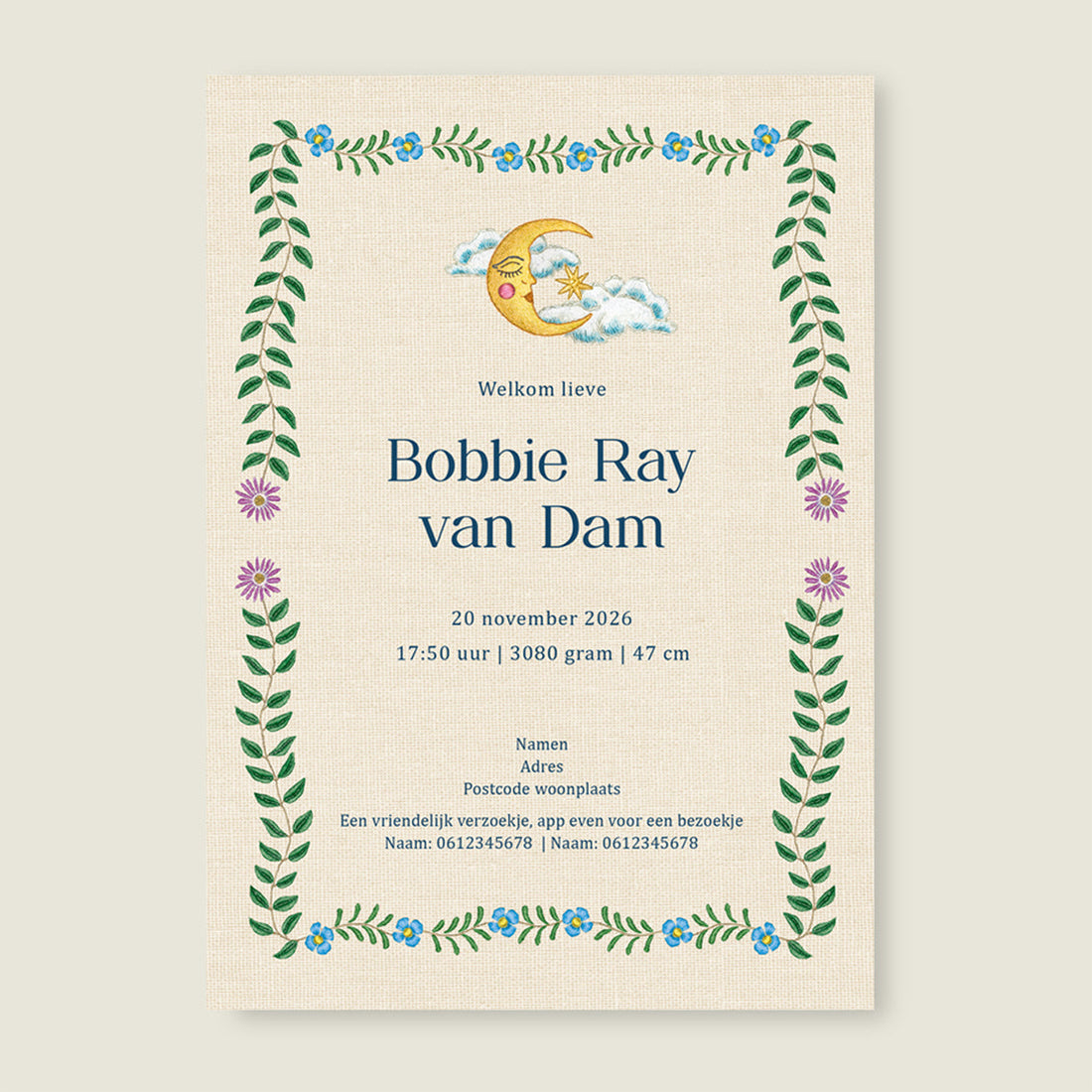 Sample Embroider Rabbit Green - Story of July