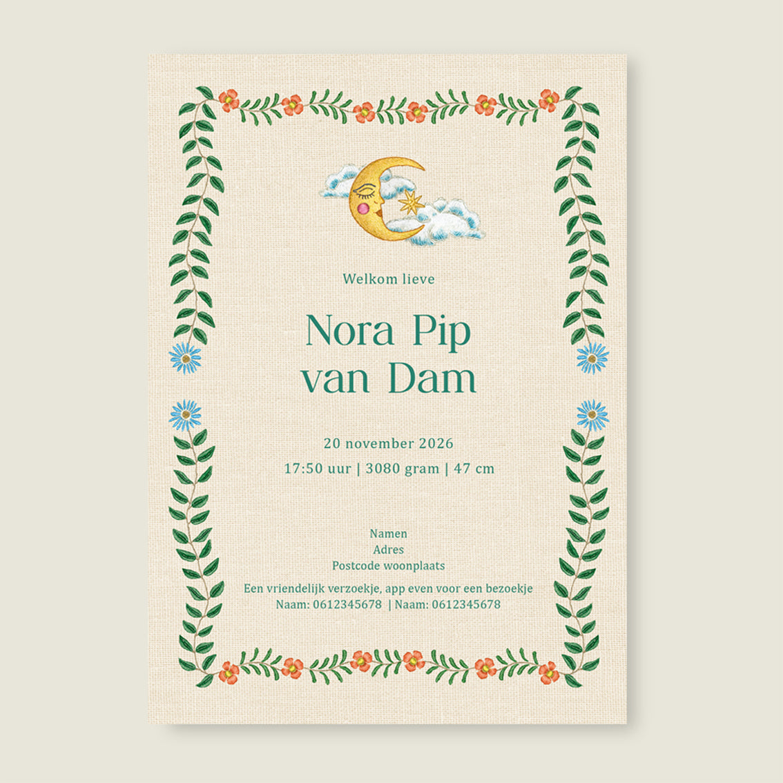 Sample Embroider Swan Offwhite - Story of July