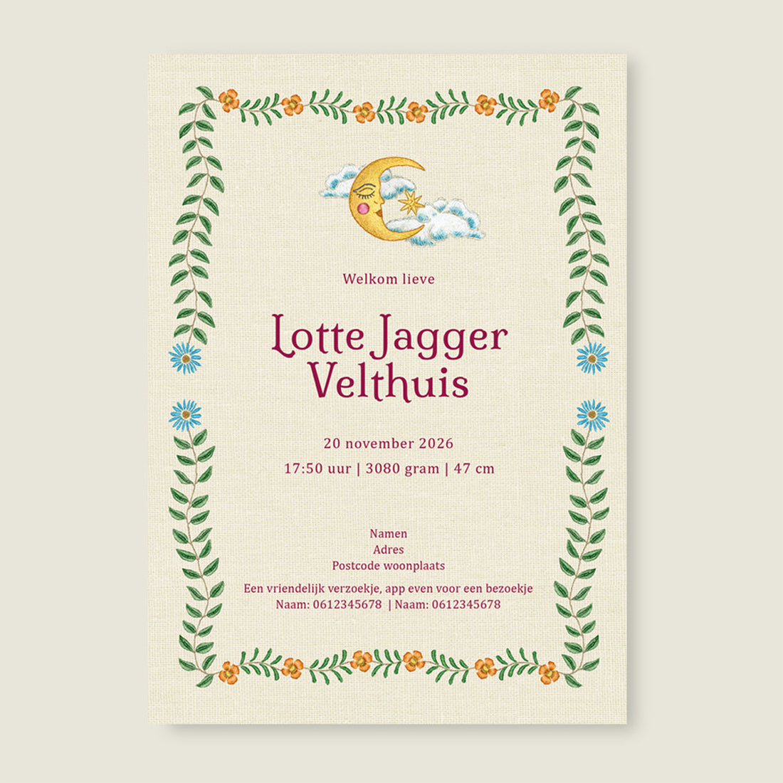 Sample Embroider Heart Offwhite - Story of July