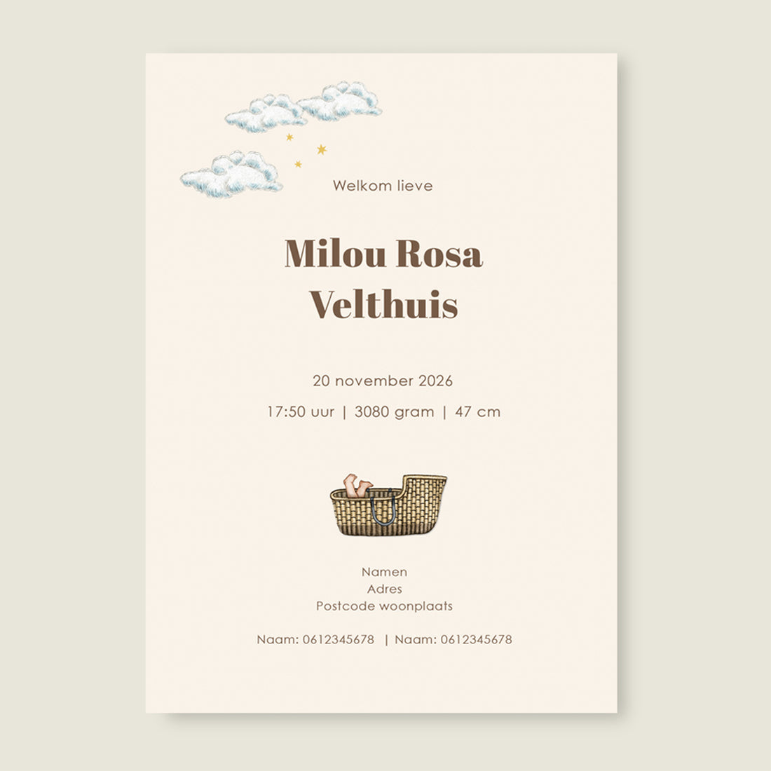 Giraffe Basket Offwhite - Story of July