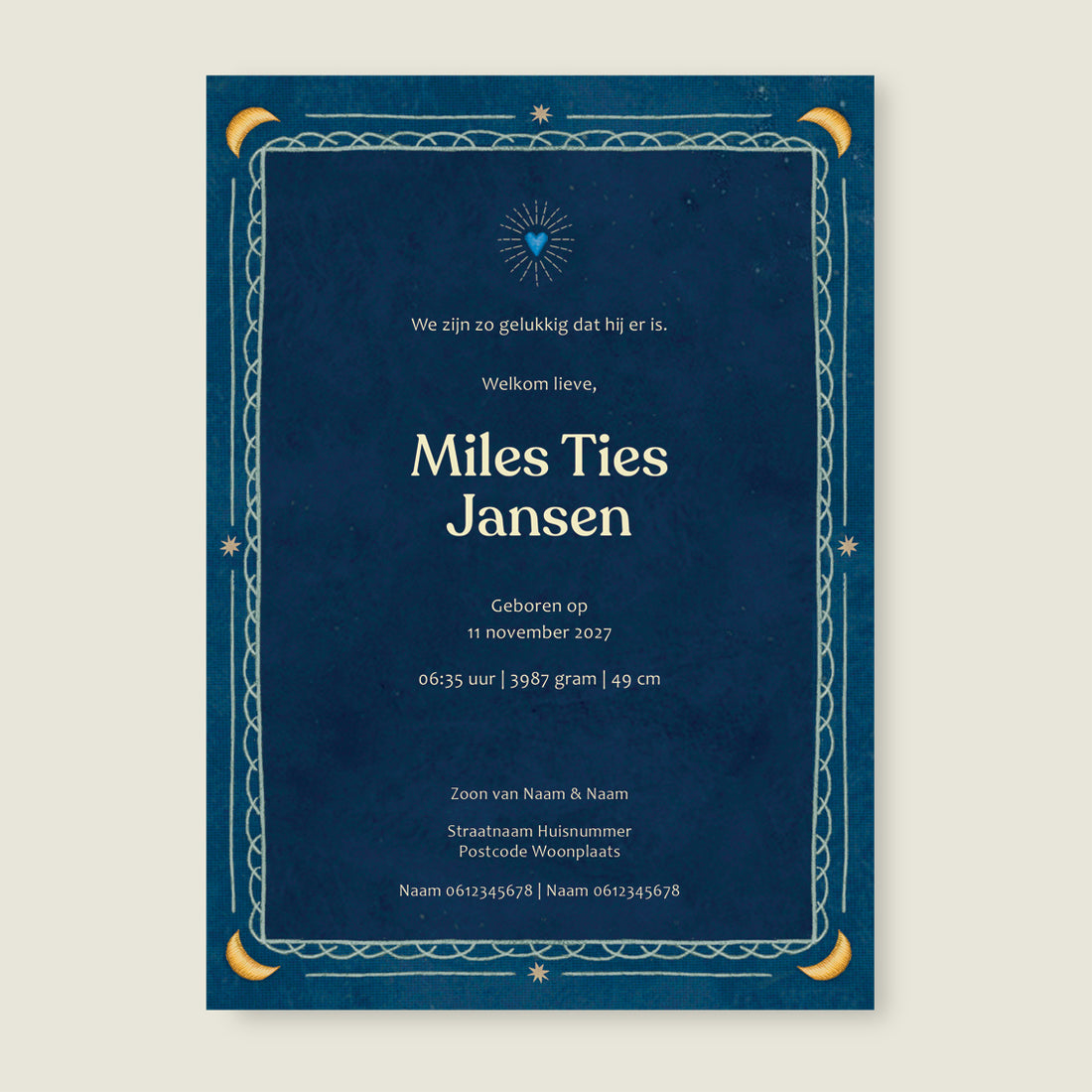 Heart Bird Dark Blue