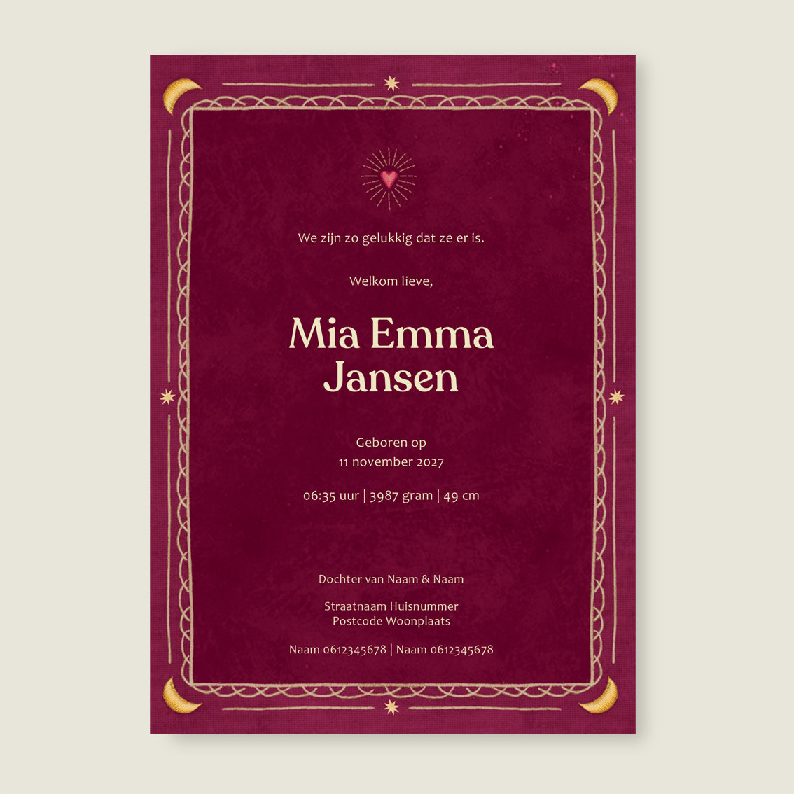 Sample Heart Bird Red