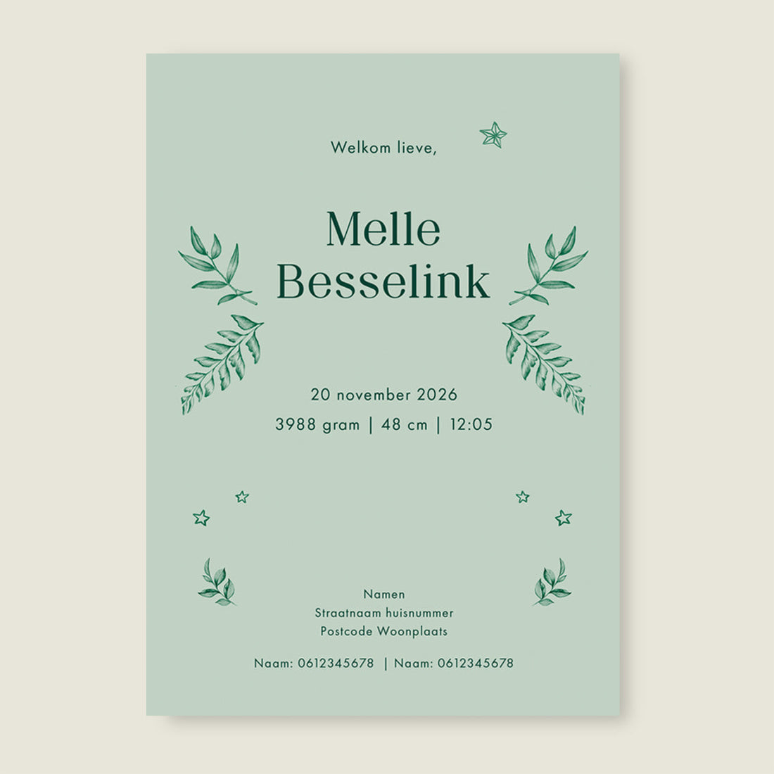 Sample Oh Little Deer Green - Story of July