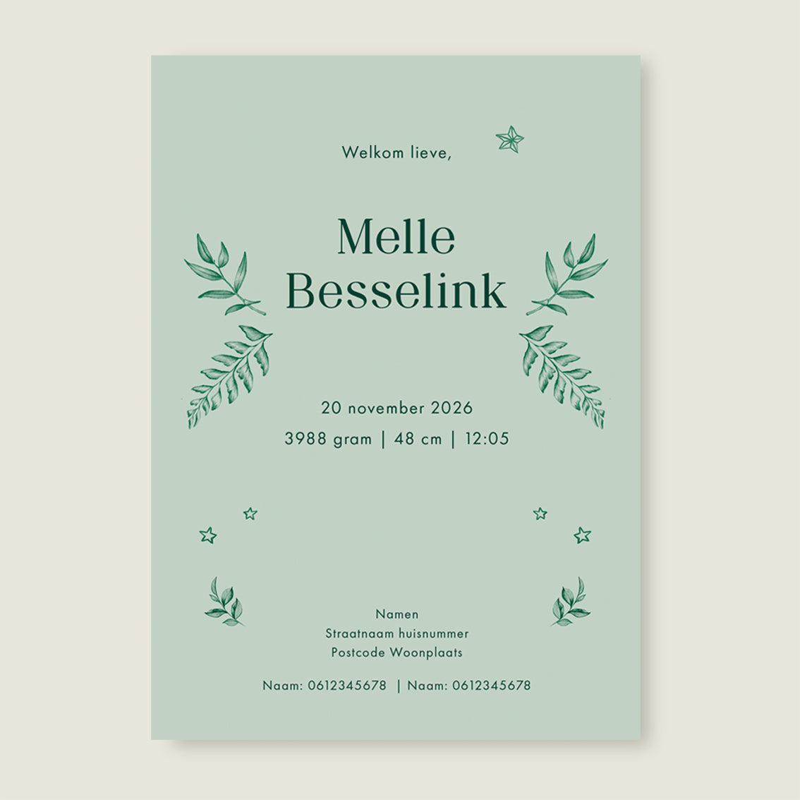 Sample Oh Little Deer Green - Story of July