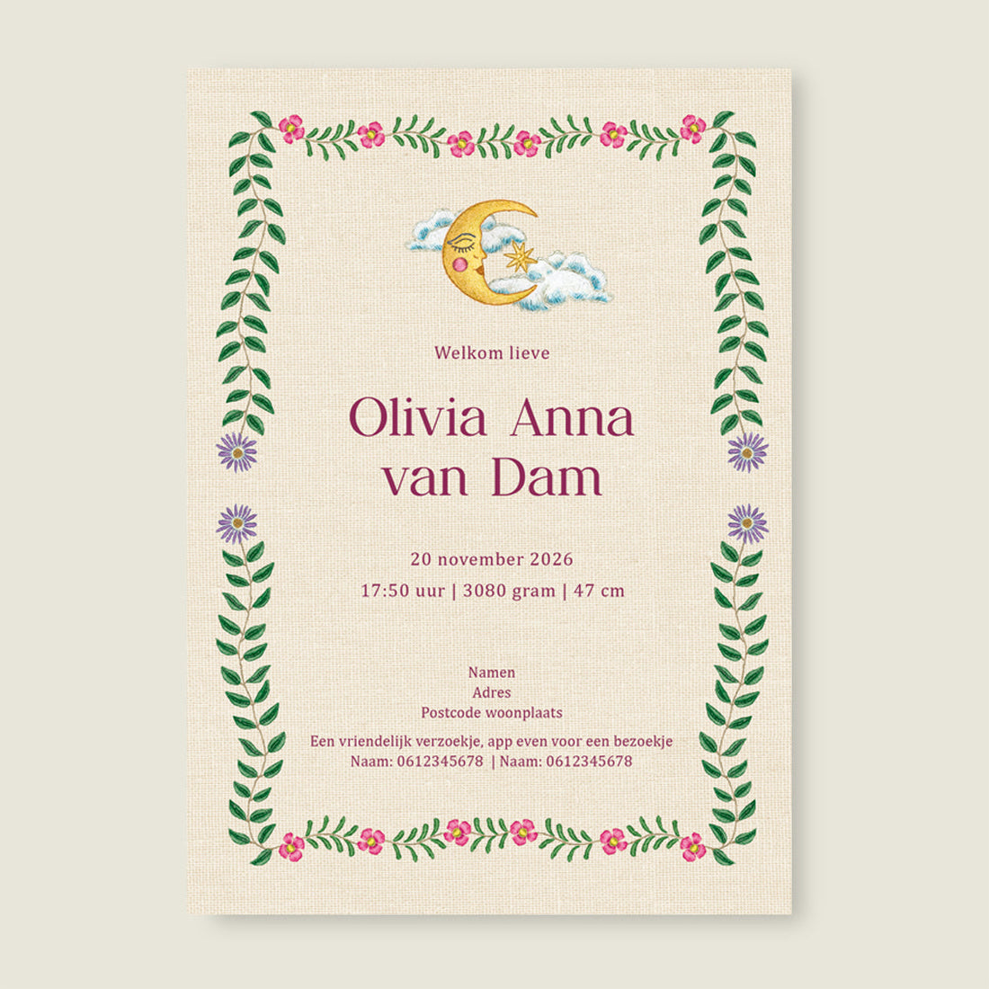 Sample Panter Flower Pink - Story of July