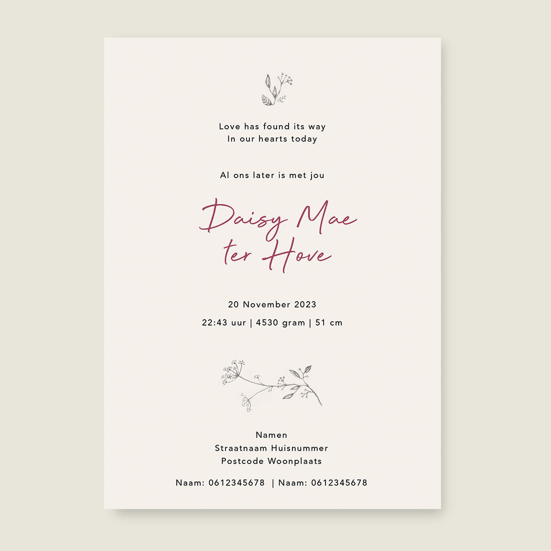 Swan Flowers Family Offwhite - Story of July