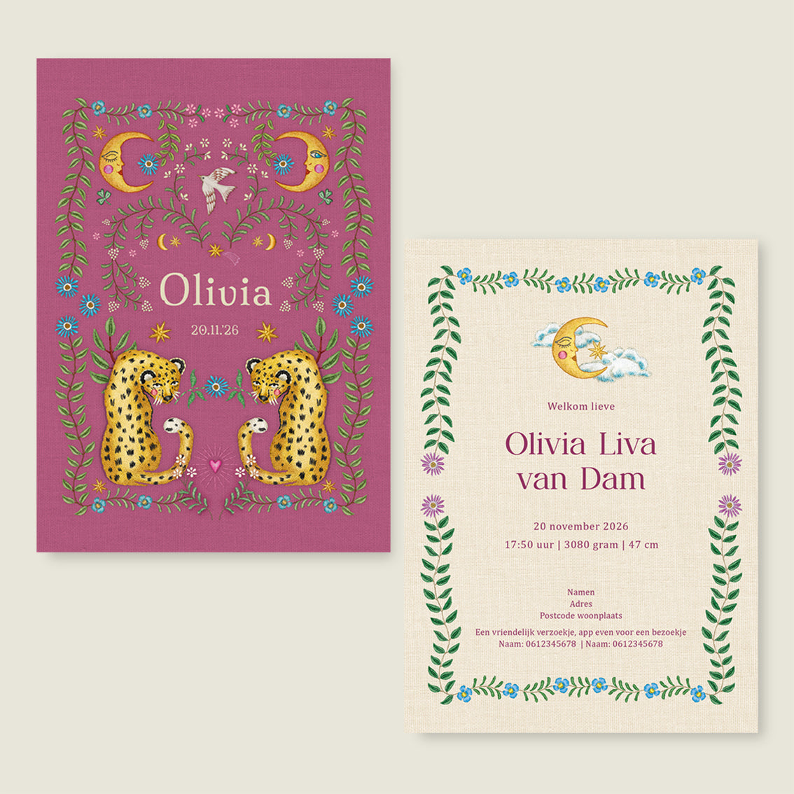 Sample Embroider Panter Pink - Story of July