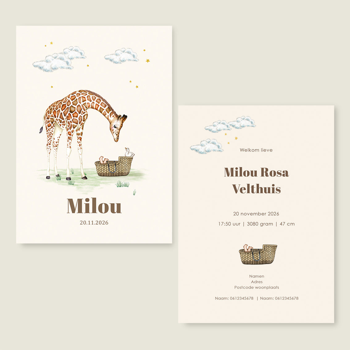 Sample Giraffe Basket Offwhite - Story of July