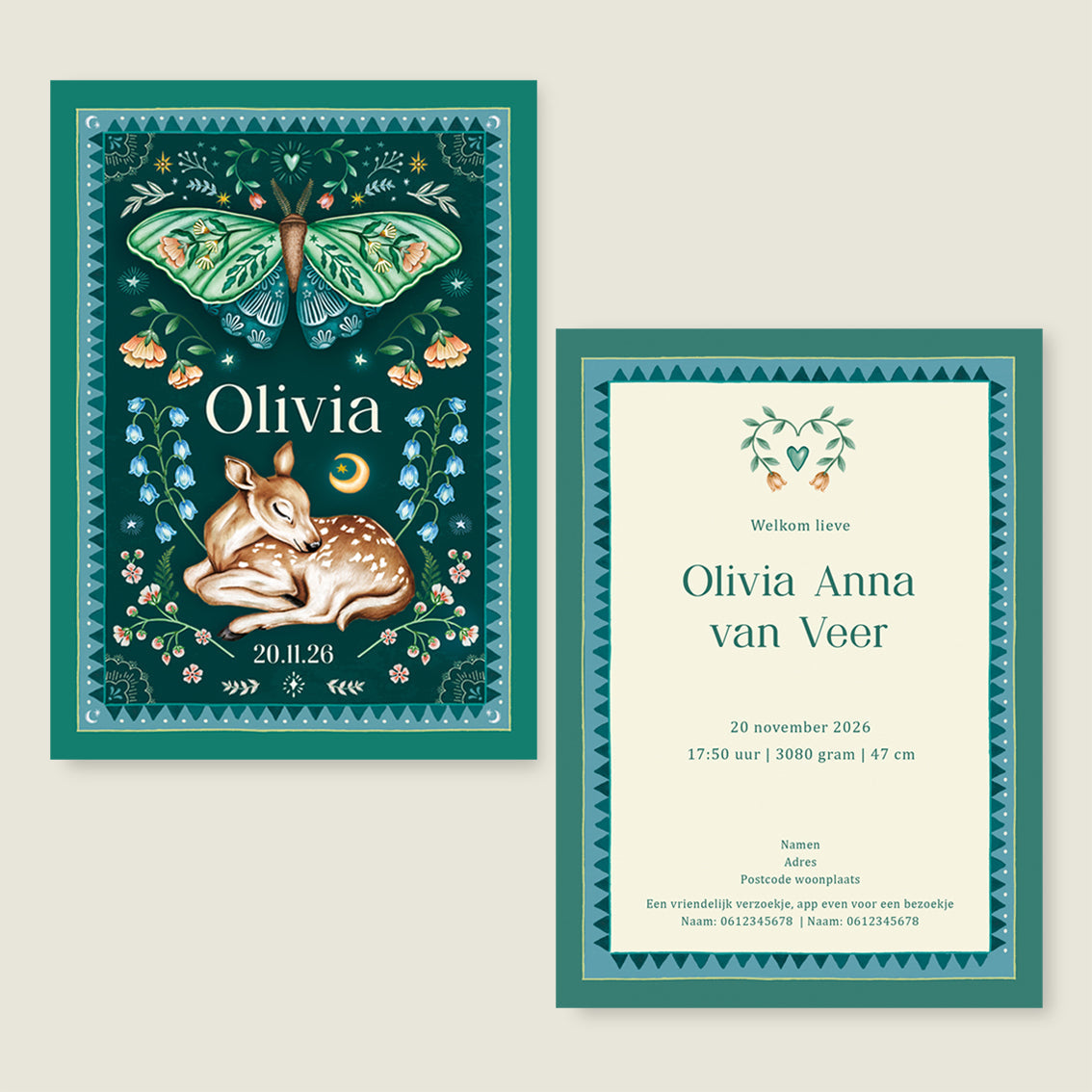 Sample Oh Dear Butterfly Green - Story of July