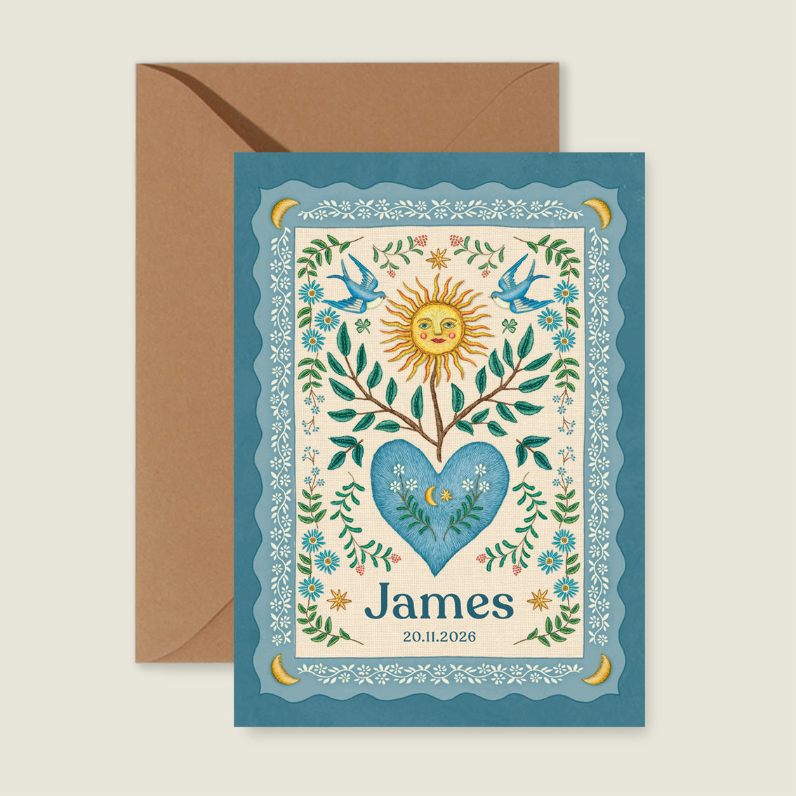 Sample Sparrow Birds Light Blue