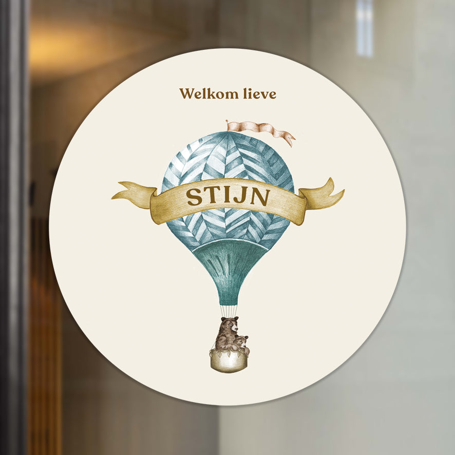 Raamsticker Bear Balloon Blue - Story of July