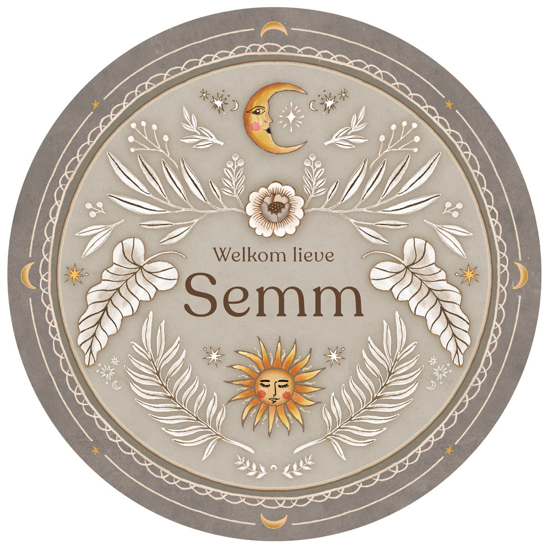 Raamsticker Moonchild Khaki - Story of July