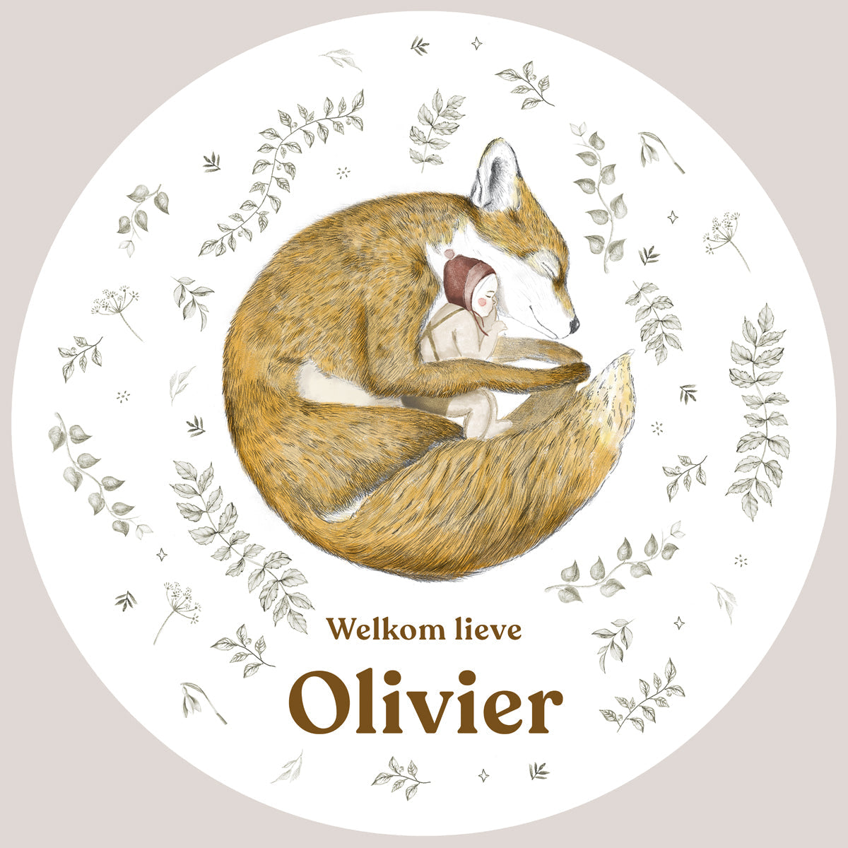 Raamsticker Sleeping Fox - Story of July