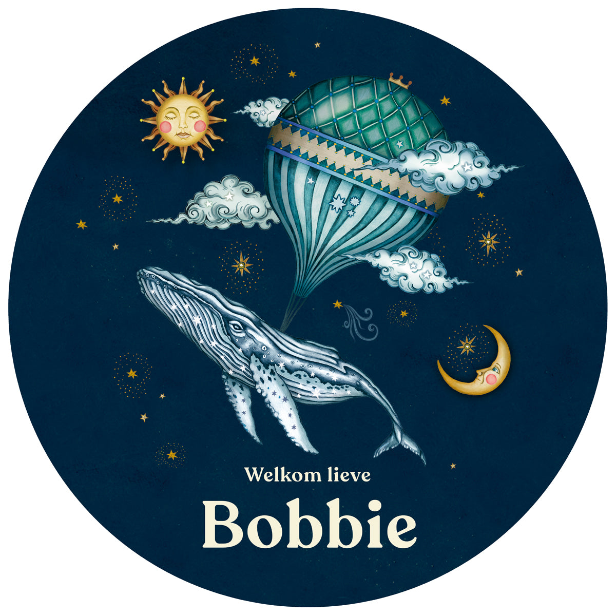 Raamsticker Whale Balloon - Story of July