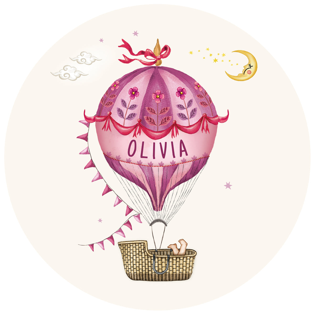 Raamsticker Baby Balloon Purple - Story of July