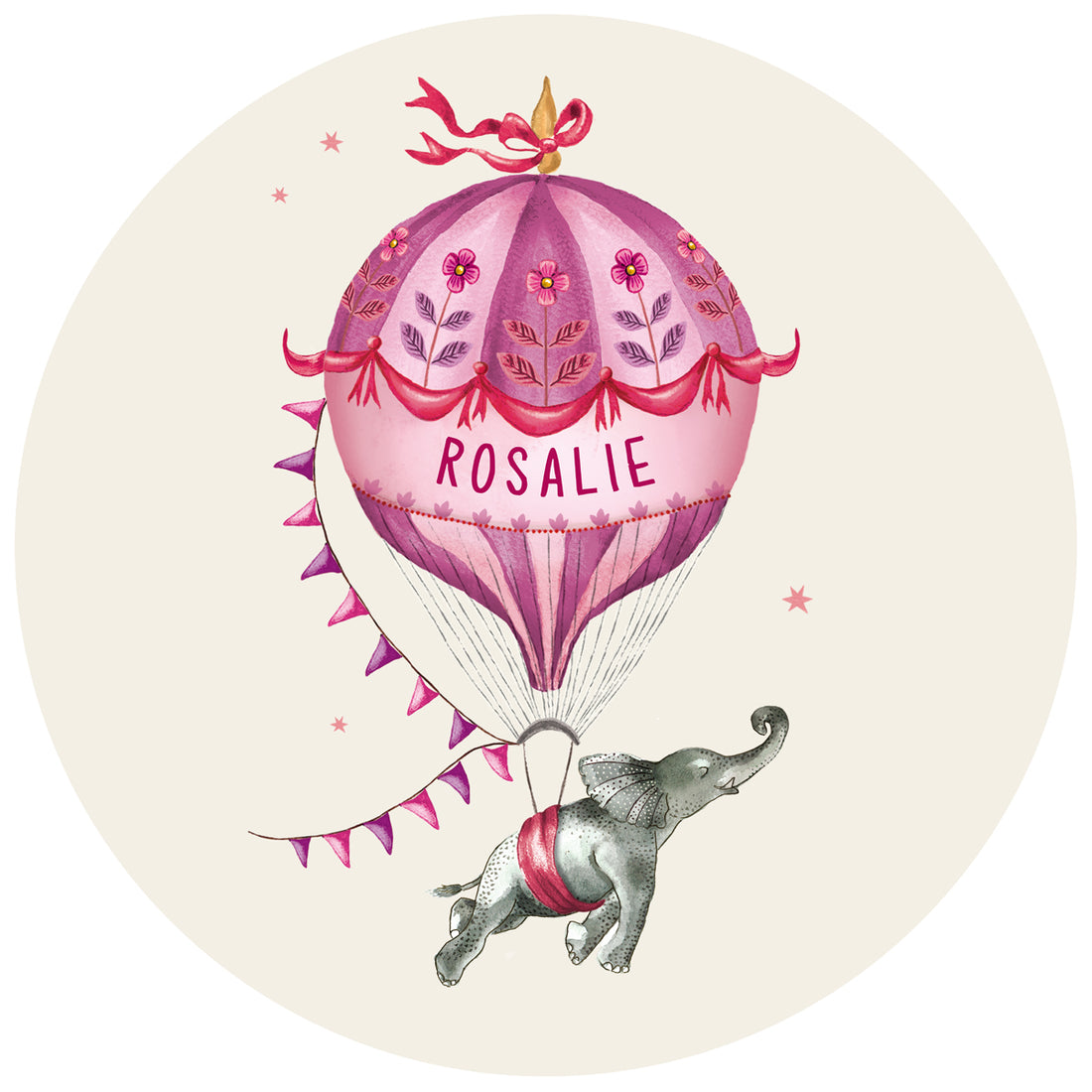 Tuinbord Elephant Balloon Lila - Story of July