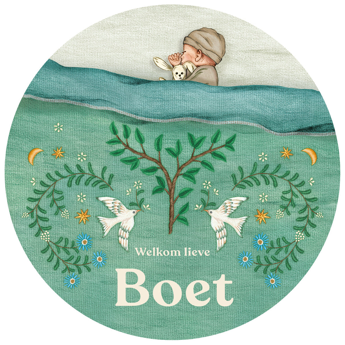 Raamsticker Sleep Tight Blue - Story of July