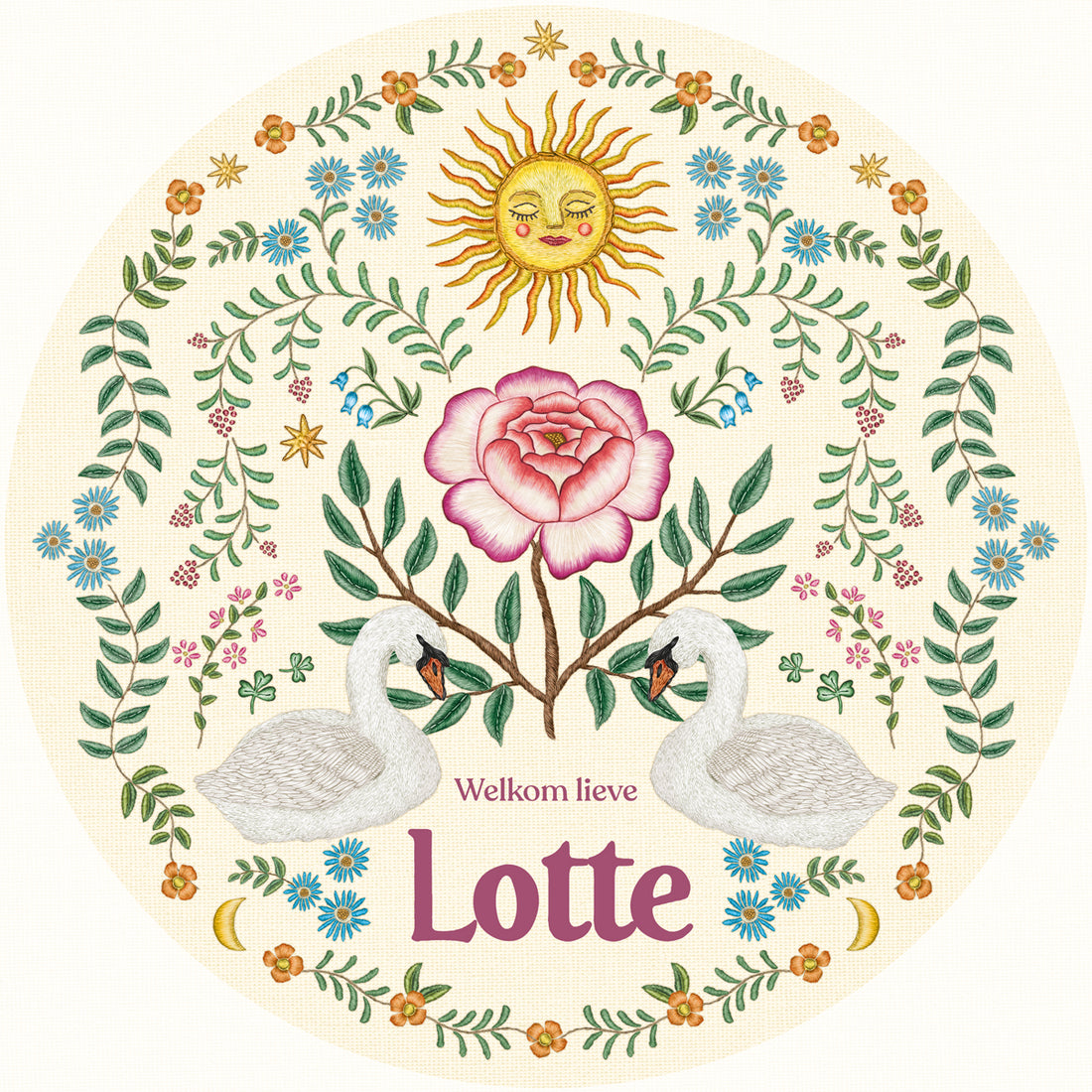 Tuinbord Swan Rose - Story of July