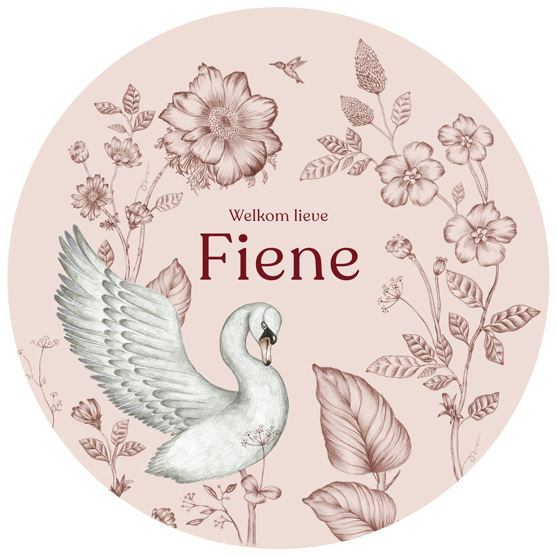 Tuinbord Swan Flowers Pink - Story of July