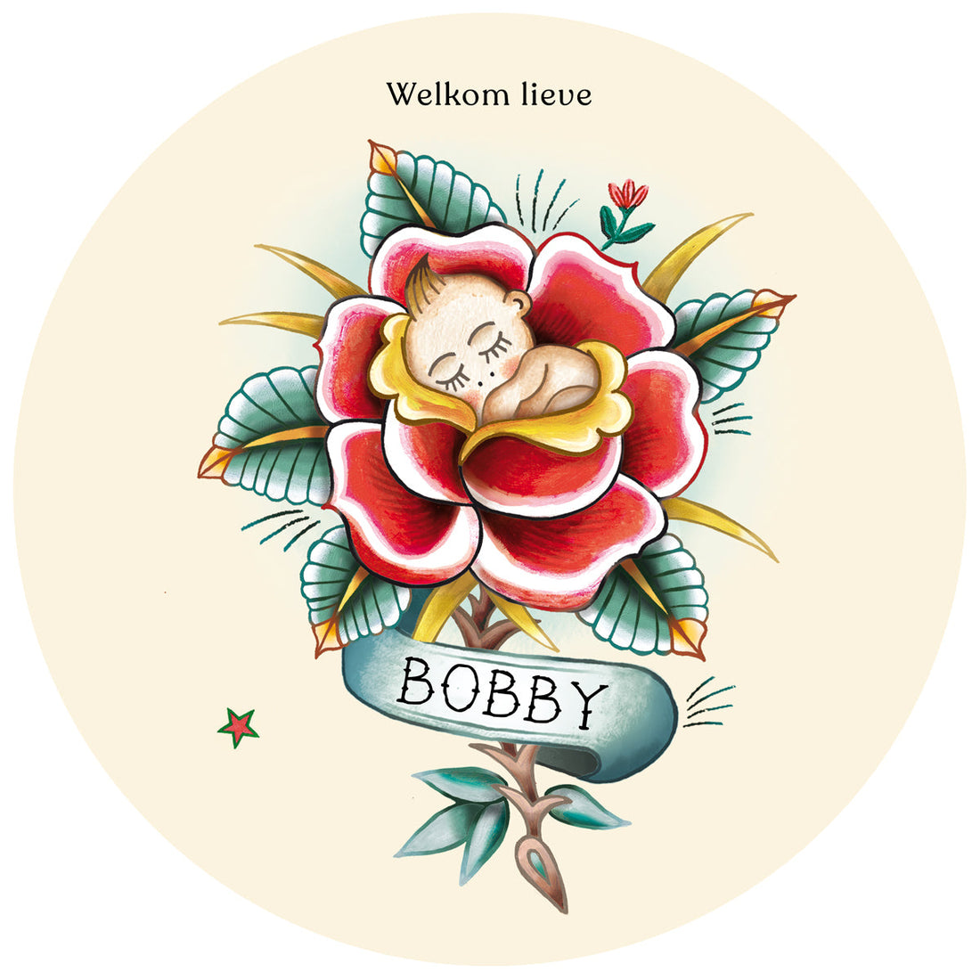 Raamsticker Wild Rose - Story of July