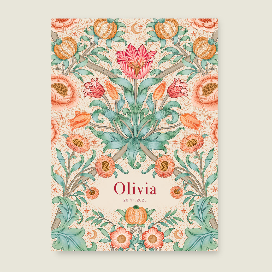 Print Blooming Flowers red - Story of July