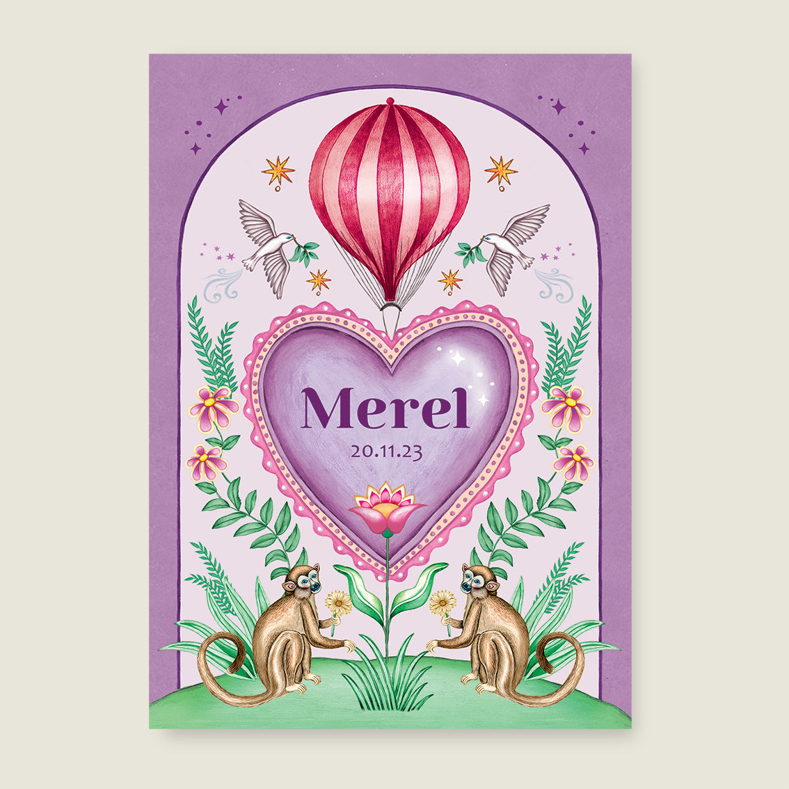 Sample Monkey Heart Paars - Story of July