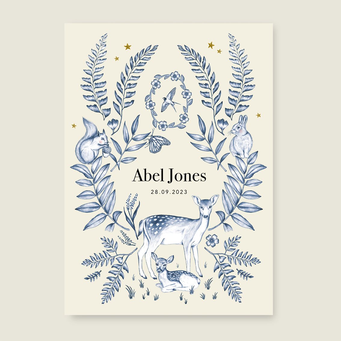 Print Oh Deer Blue - Story of July