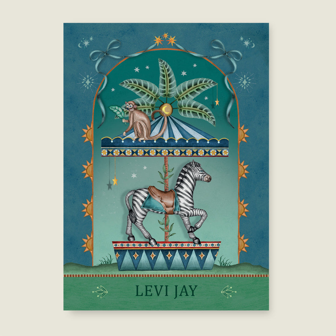 Print Zebra Carousel Blue - Story of July
