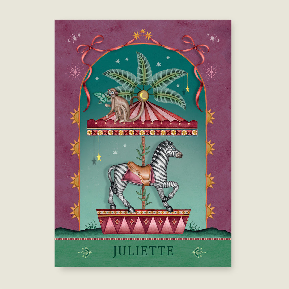 Print Zebra Carousel Red - Story of July