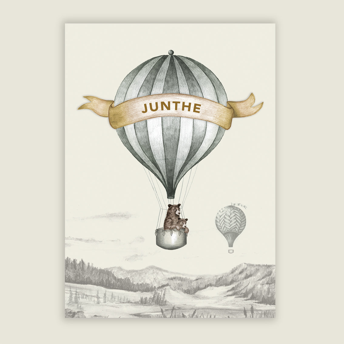 Print Bear Balloon Grey - Story of July