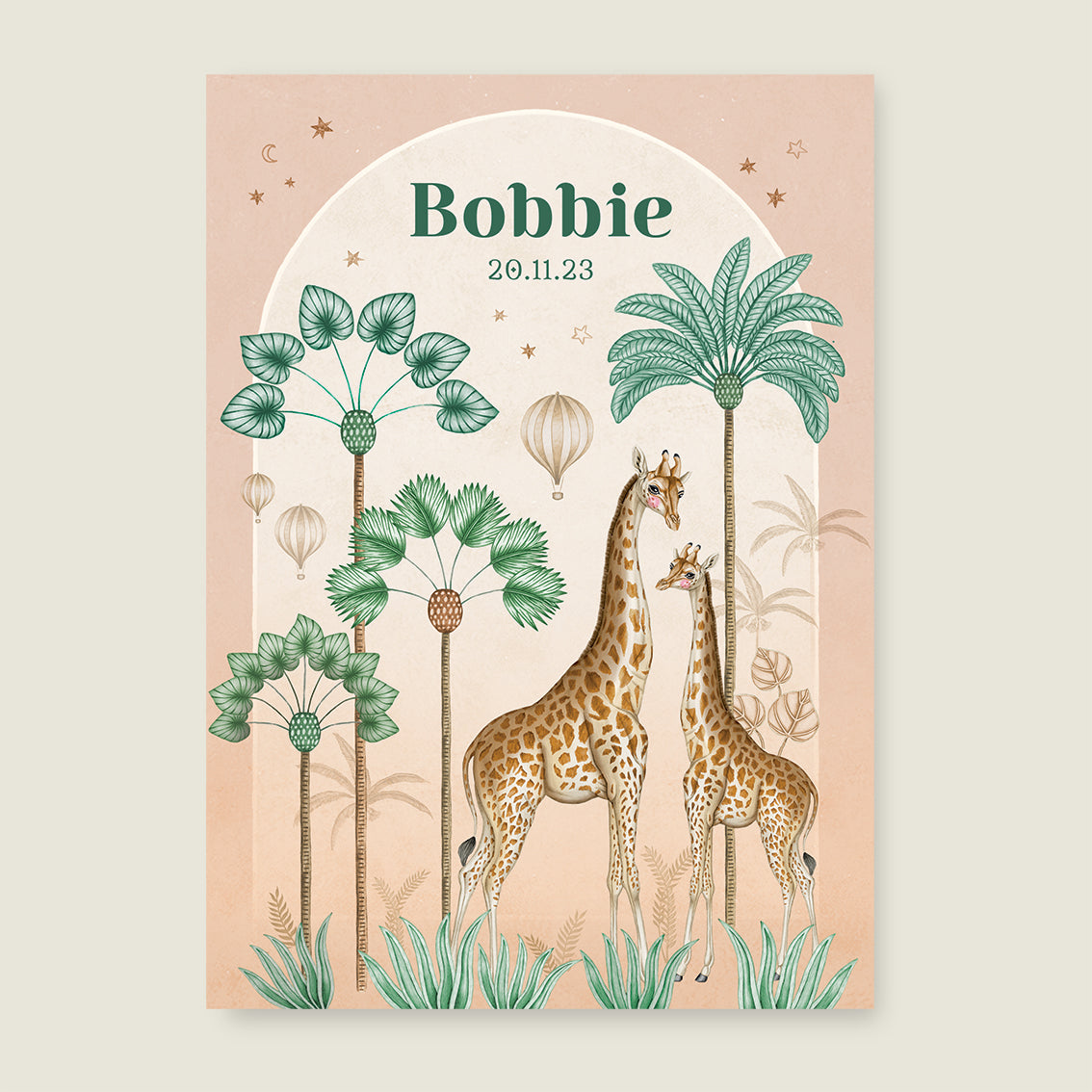 Print Giraffe palms terra - Story of July