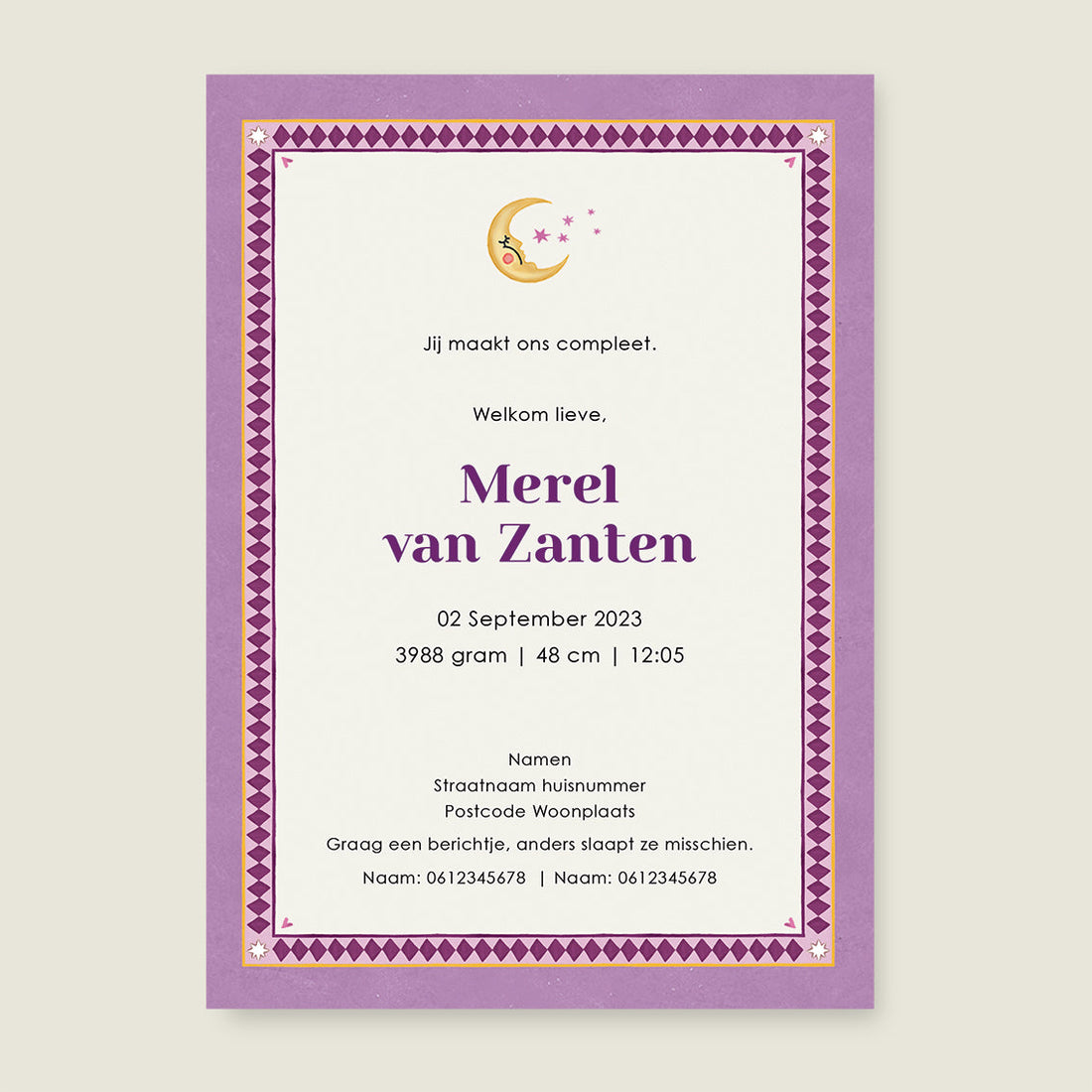 Sample Monkey Heart Paars - Story of July