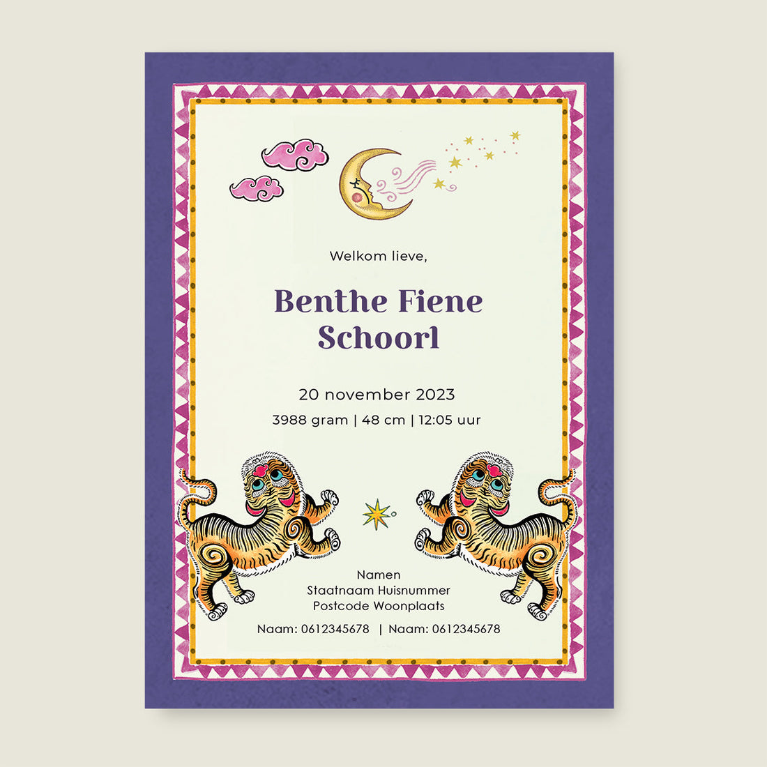 Sample Pretty Tiger Paars - Story of July